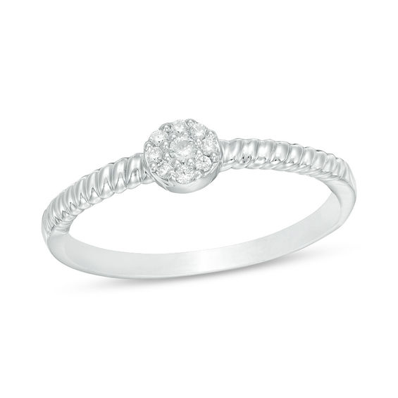 Convertibilities 1/5 CT. T.w. Diamond Rope Twist Three Piece Stackable Band Set in Sterling Silver and 10K Gold