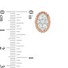 Thumbnail Image 3 of 5/8 CT. T.W. Composite Diamond Oval Beaded Frame Stud Earrings in 10K Rose Gold