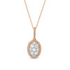 Thumbnail Image 0 of 3/8 CT. T.W. Composite Diamond Oval Beaded Frame Pendant in 10K Rose Gold