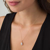 Thumbnail Image 2 of 3/8 CT. T.W. Composite Diamond Oval Beaded Frame Pendant in 10K Rose Gold