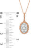 Thumbnail Image 2 of 3/8 CT. T.W. Composite Diamond Oval Beaded Frame Pendant in 10K Rose Gold