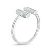 Thumbnail Image 2 of 1/8 CT. T.W. Diamond Double Vertical Bar Open Ring in 10K White Gold