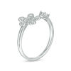Thumbnail Image 2 of 1/6 CT. T.W. Diamond Flower Open Ring in 10K White Gold