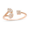 Thumbnail Image 1 of 1/8 CT. T.W. Diamond Geometric Shapes Open Ring in 10K Rose Gold