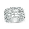 Thumbnail Image 1 of 1/2 CT. T.W. Diamond Geometric Stacked Ring in 10K White Gold