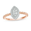Thumbnail Image 0 of 1/5 CT. T.W. Composite Diamond Marquise Frame Beaded Shank Ring in 10K Rose Gold