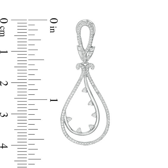 1/2 CT. T.w. Diamond Double Loop Teardrop Earrings in 10K White Gold