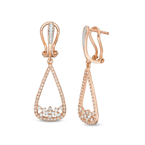 1/2 CT. T.w. Diamond Teardrop Earrings in 10K Rose Gold