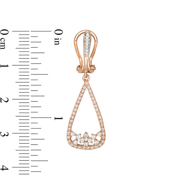 1/2 CT. T.w. Diamond Teardrop Earrings in 10K Rose Gold
