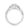 Thumbnail Image 4 of 3/8 CT. T.W. Princess-Cut Diamond Three Stone Crossover Shank Engagement Ring in 10K White Gold