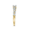 Thumbnail Image 4 of 3/8 CT. T.W. Princess-Cut Diamond Three Stone Crossover Shank Engagement Ring in 10K Gold