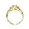 Thumbnail Image 5 of 3/8 CT. T.W. Princess-Cut Diamond Three Stone Crossover Shank Engagement Ring in 10K Gold