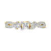 Thumbnail Image 6 of 3/8 CT. T.W. Princess-Cut Diamond Three Stone Crossover Shank Engagement Ring in 10K Gold