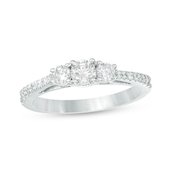 5/8 CT. T.W. Diamond Three Stone Engagement Ring in 10K White Gold