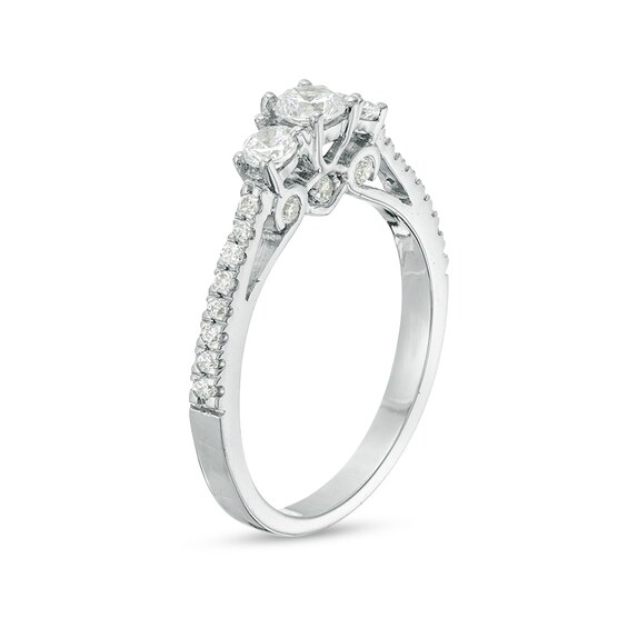 5/8 CT. T.w. Diamond Three Stone Engagement Ring in 10K White Gold