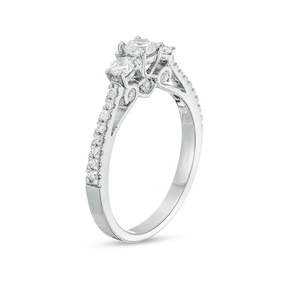 5/8 CT. T.w. Diamond Three Stone Engagement Ring in 10K White Gold
