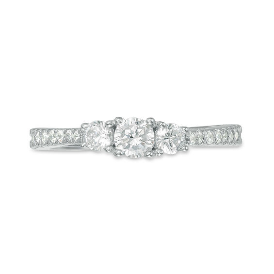 5/8 CT. T.w. Diamond Three Stone Engagement Ring in 10K White Gold