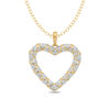 Thumbnail Image 1 of 1/20 CT. T.W. Diamond Zig-Zag Heart Pendant in Sterling Silver with 14K Gold Plate