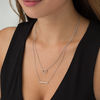 Thumbnail Image 2 of 1/15 CT. T.W. Diamond Heart Outline and Bar Double Strand Necklace in Sterling Silver - 20"