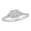 Thumbnail Image 1 of 1/6 CT. T.W. Princess-Cut Diamond Frame Promise Ring in Sterling Silver