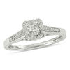 Thumbnail Image 0 of 1/6 CT. T.W. Princess-Cut Diamond Frame Promise Ring in Sterling Silver