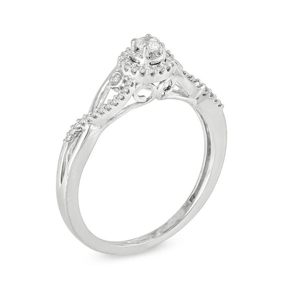 1/6 CT. T.w. Diamond Bypass Twist Promise Ring in Sterling Silver
