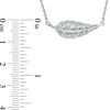 Thumbnail Image 3 of Diamond Accent Sideways Feather Necklace in Sterling Silver