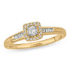 Thumbnail Image 1 of 1/6 CT. T.W. Princess-Cut Diamond Frame Promise Ring in Sterling Silver with 14K Gold Plate