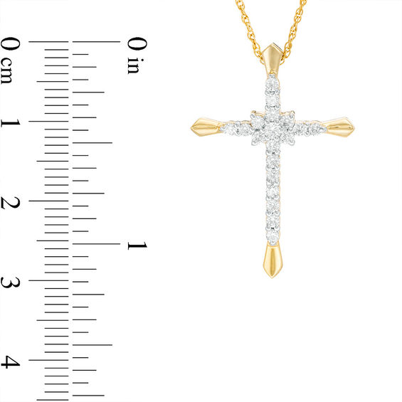1/3 CT. T.w. Diamond Cross Pendant in 10K Gold