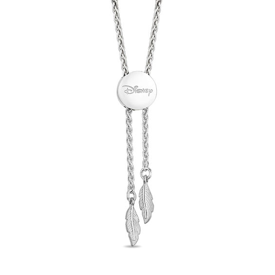 Enchanted Disney Pocahontas 1/10 CT. T.w. Diamond Feather Bolo Bracelet in Sterling Silver and 10K Gold - 9.75"