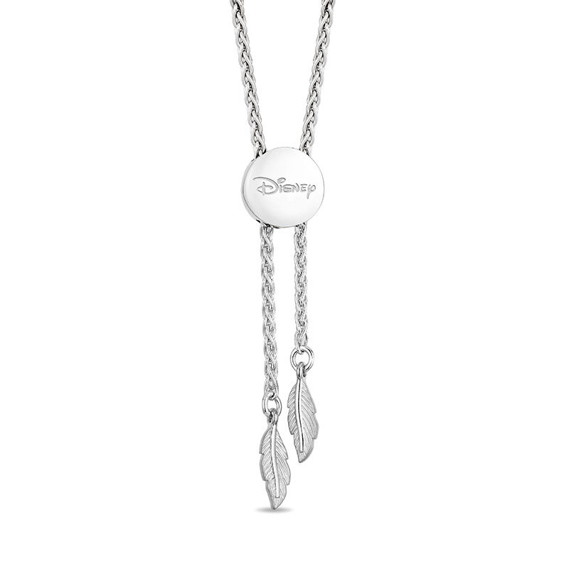 Main Image 3 of Enchanted Disney Pocahontas 1/10 CT. T.W. Diamond Feather Bolo Bracelet in Sterling Silver and 10K Gold - 9.75"