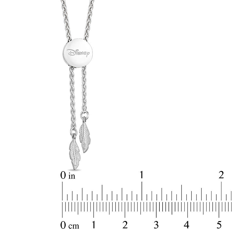 Main Image 4 of Enchanted Disney Pocahontas 1/10 CT. T.W. Diamond Feather Bolo Bracelet in Sterling Silver and 10K Gold - 9.75"