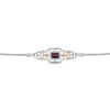 Thumbnail Image 2 of Enchanted Disney Mulan Garnet and 1/10 CT. T.W. Diamond Bolo Bracelet in Sterling Silver and 10K Rose Gold - 9.75&quot;