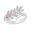 Thumbnail Image 1 of 1/20 CT. T.W. Diamond Bypass Vine Ring in Sterling Silver and 10K Rose Gold