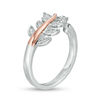 Thumbnail Image 2 of 1/20 CT. T.W. Diamond Bypass Vine Ring in Sterling Silver and 10K Rose Gold