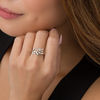 Thumbnail Image 3 of 1/20 CT. T.W. Diamond Bypass Vine Ring in Sterling Silver and 10K Rose Gold