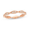 Thumbnail Image 0 of 1/10 CT. T.W. Diamond Marquise Twist Vintage-Style Wedding Band in 10K Rose Gold - Size 7