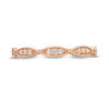 Thumbnail Image 3 of 1/10 CT. T.W. Diamond Marquise Twist Vintage-Style Wedding Band in 10K Rose Gold - Size 7