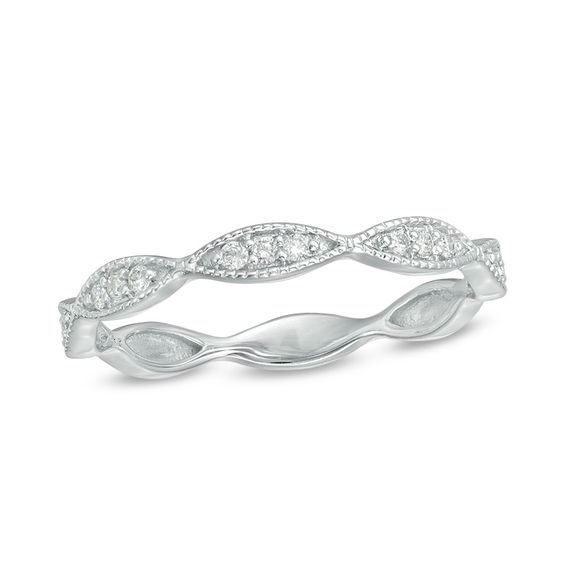 1 10 Ct T W Diamond Marquise Twist Vintage Style Wedding Band In T W Diamond Marquise Twist Vintage Style Wedding Band In 10k