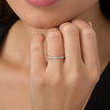 Thumbnail Image 3 of 1/10 CT. T.W. Diamond Marquise Twist Vintage-Style Wedding Band in 10K White Gold - Size 7