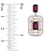 Thumbnail Image 3 of Enchanted Disney Mulan Emerald-Cut Garnet and 1/4 CT. T.W. Diamond Drop Earrings in Sterling Silver and 10K Rose Gold