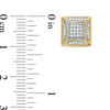 Thumbnail Image 3 of 1/4 CT. T.W. Concave Composite Diamond Square Stud Earrings in 10K Gold
