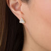 Thumbnail Image 2 of 1/5 CT. T.W. Triangle Composite Diamond Pavé Frame Stud Earrings in Sterling Silver with 14K Gold Plate