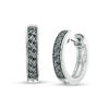 Thumbnail Image 0 of Men's 1/10 CT. T.W. Black Diamond Pavé Huggie Hoop Earrings in Sterling Silver
