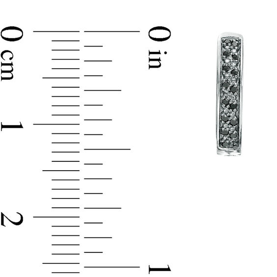 1/10 CT. T.w. Black Diamond Pavé Huggie Hoop Earrings in Sterling Silver