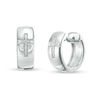 Thumbnail Image 1 of Men's Diamond Accent Cross Huggie Hoop Earrings in Sterling Silver