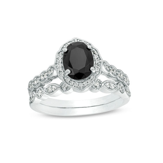 Black sapphire on sale wedding set