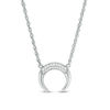 Thumbnail Image 1 of 1/15 CT. T.W. Diamond Crescent Moon Necklace in Sterling Silver