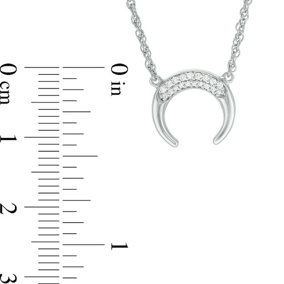 1/15 CT. T.w. Diamond Crescent Moon Necklace in Sterling Silver