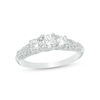 Thumbnail Image 0 of 3/4 CT. T.W. Diamond Three Stone V-Sides Vintage-Style Engagement Ring in 10K White Gold